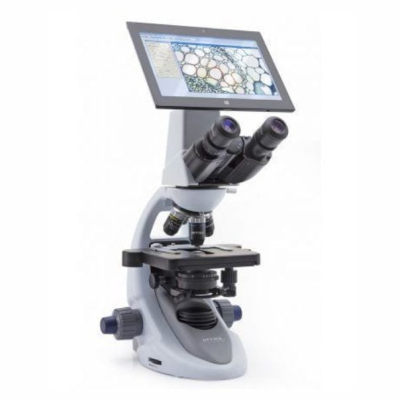Microscopio Binocular con Tablet. Objetivos Planos Acromáticos e Inmersión en Agua y Aceite. Modelo B-290TB. Marca: OPTIKA