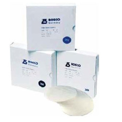 Discos de papel de filtro cuantitativo, punto negro, filtración rápida, grado 388. Caja x 100 unidades. Marca Boeco (Alemania)