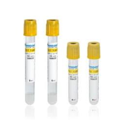 Tubo Carestainer "Vacio" PET 13x75 - 13x100 - 16x100 con Gel+Activador 3ml x 100 unid. (tapa amarilla)
